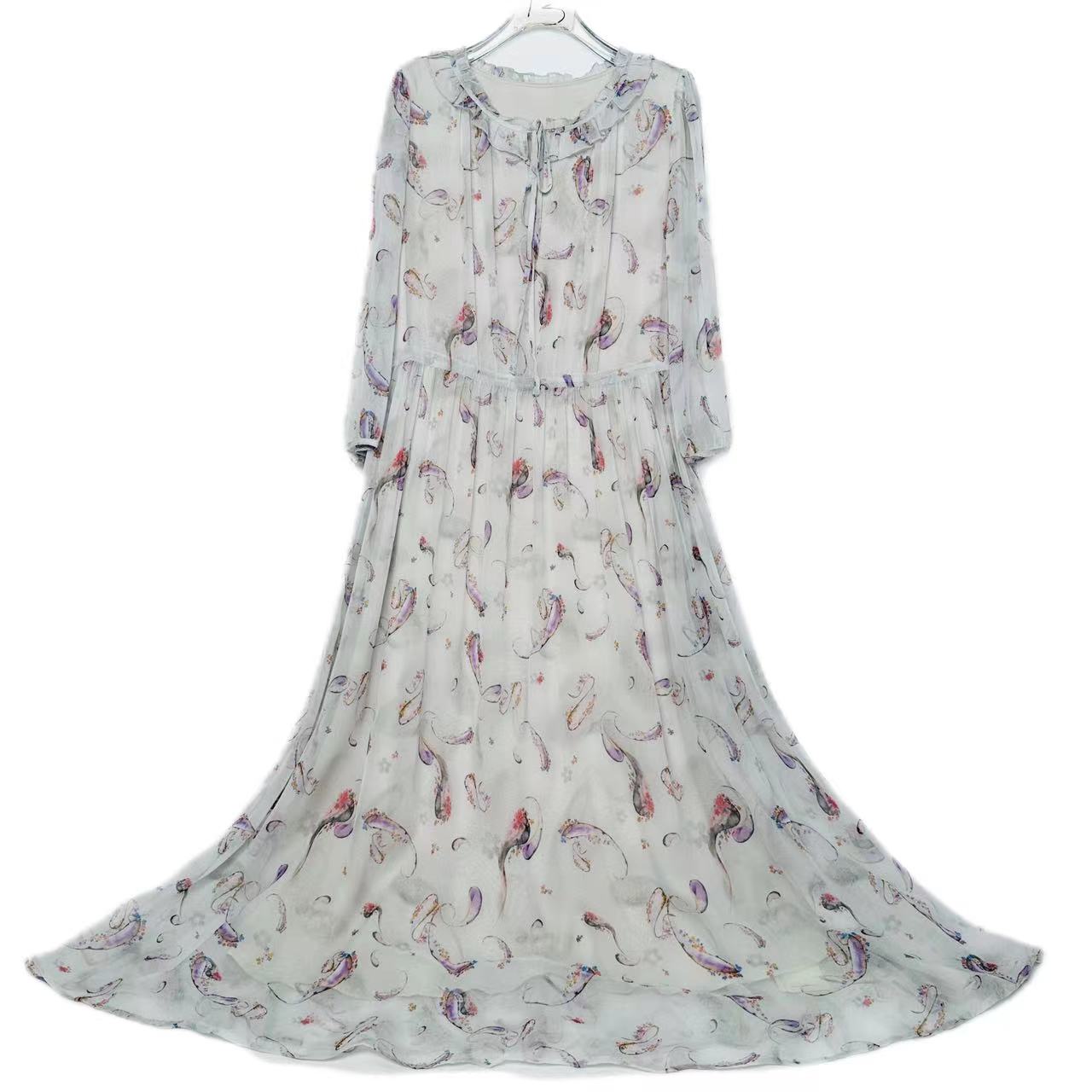 【文文原创】重磅100桑蚕丝连衣裙Y24C9035