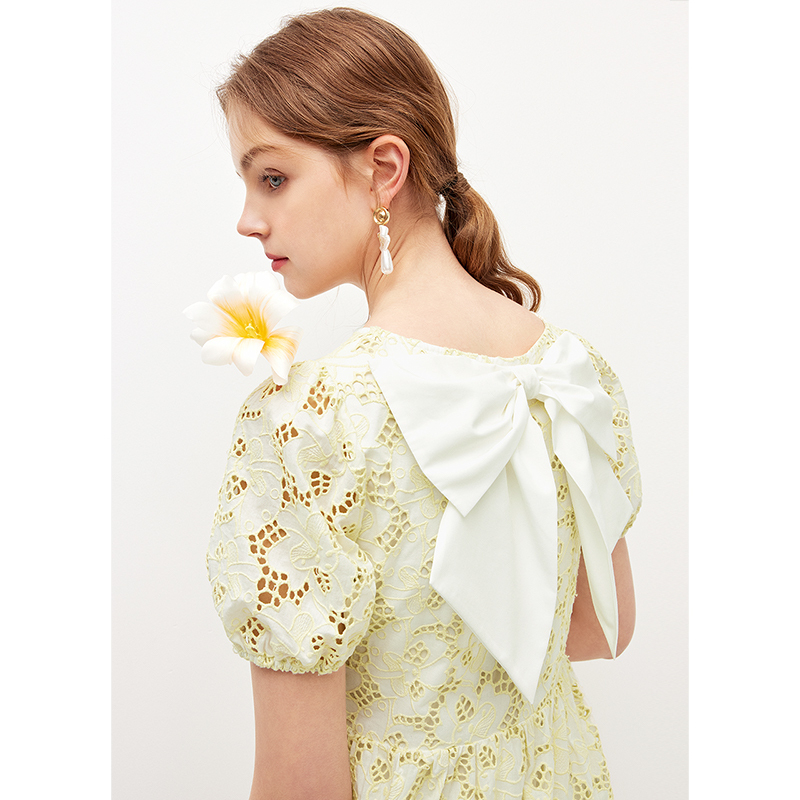 missCOCOON别致宽松娃娃裙夏女复古绣花连衣裙0111