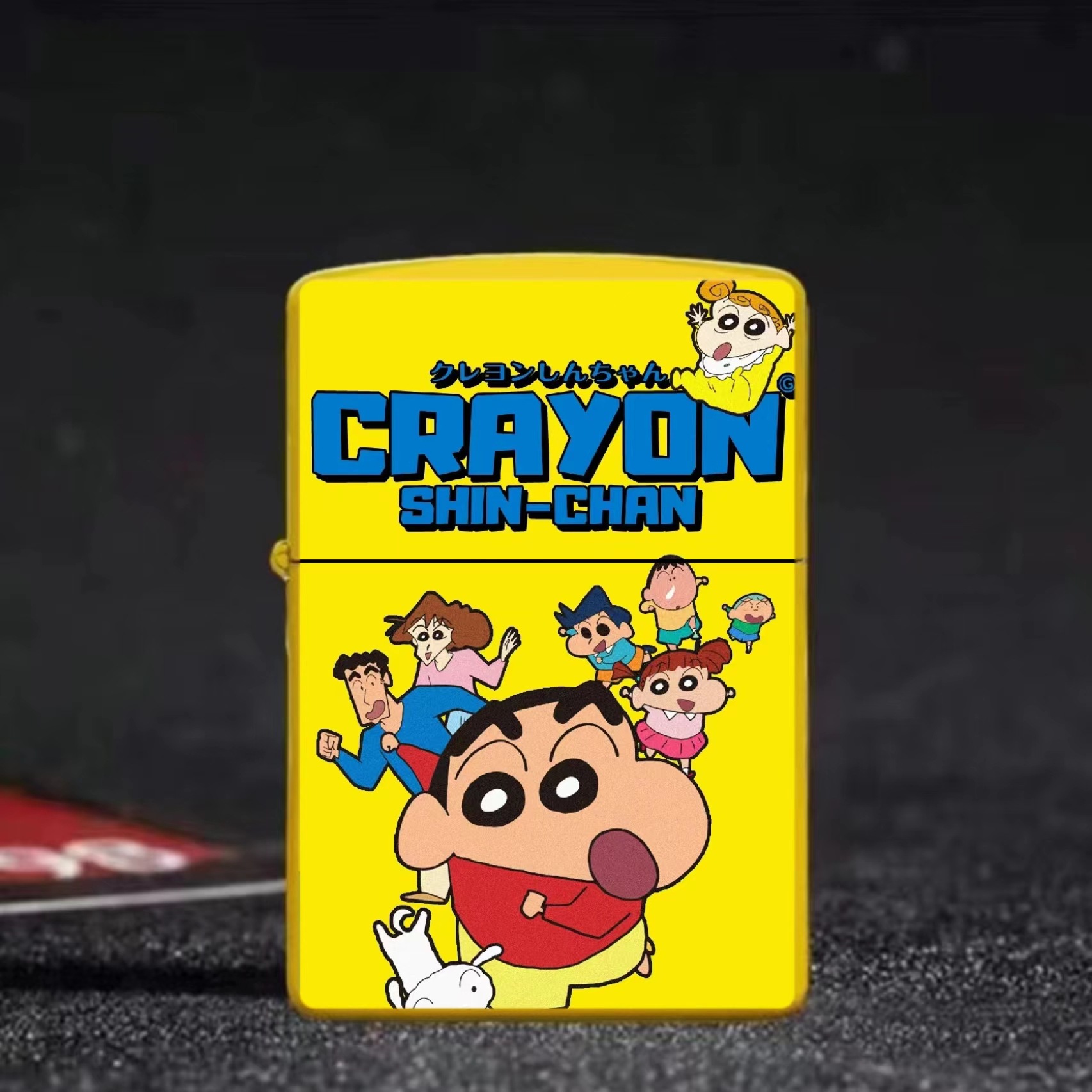 日漫创意打火机 金属蜡笔小新煤油打火机 滑轮防风ins滑轮打火机