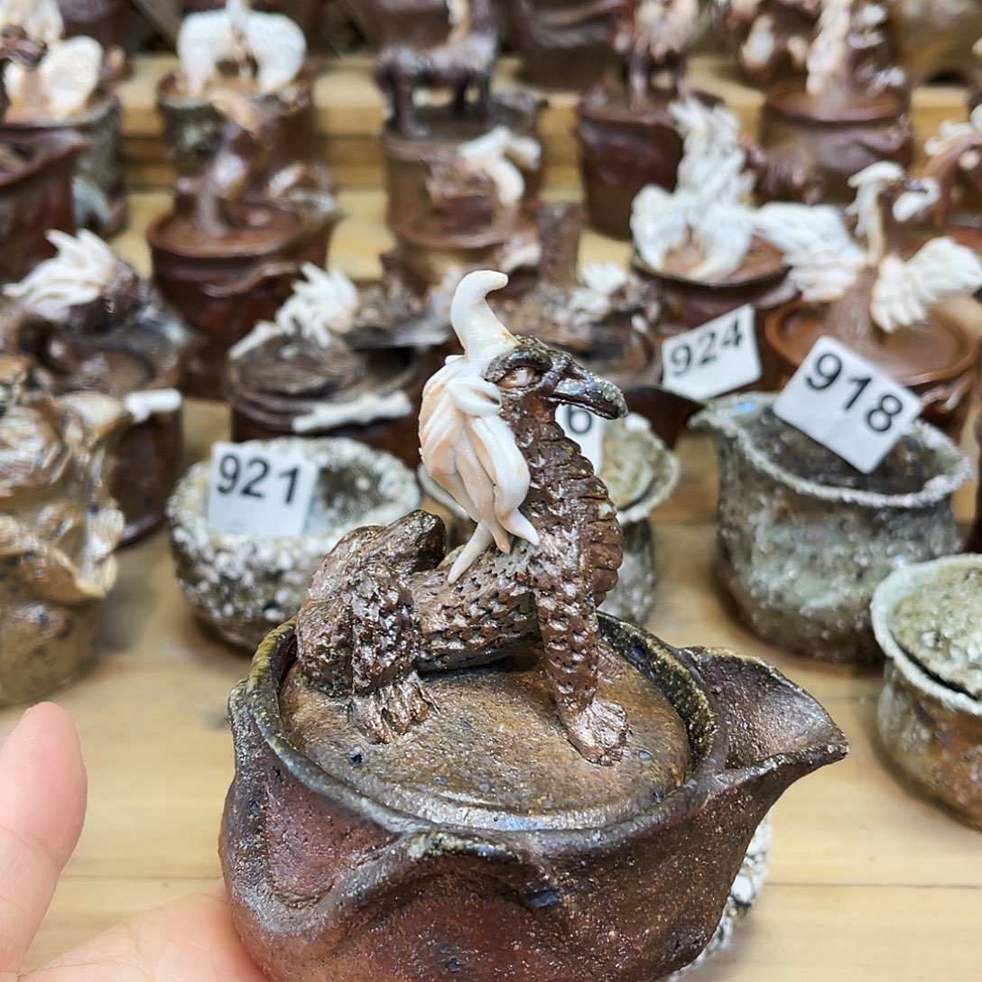 瓶柴烧粗陶手捏宝瓶微瑕