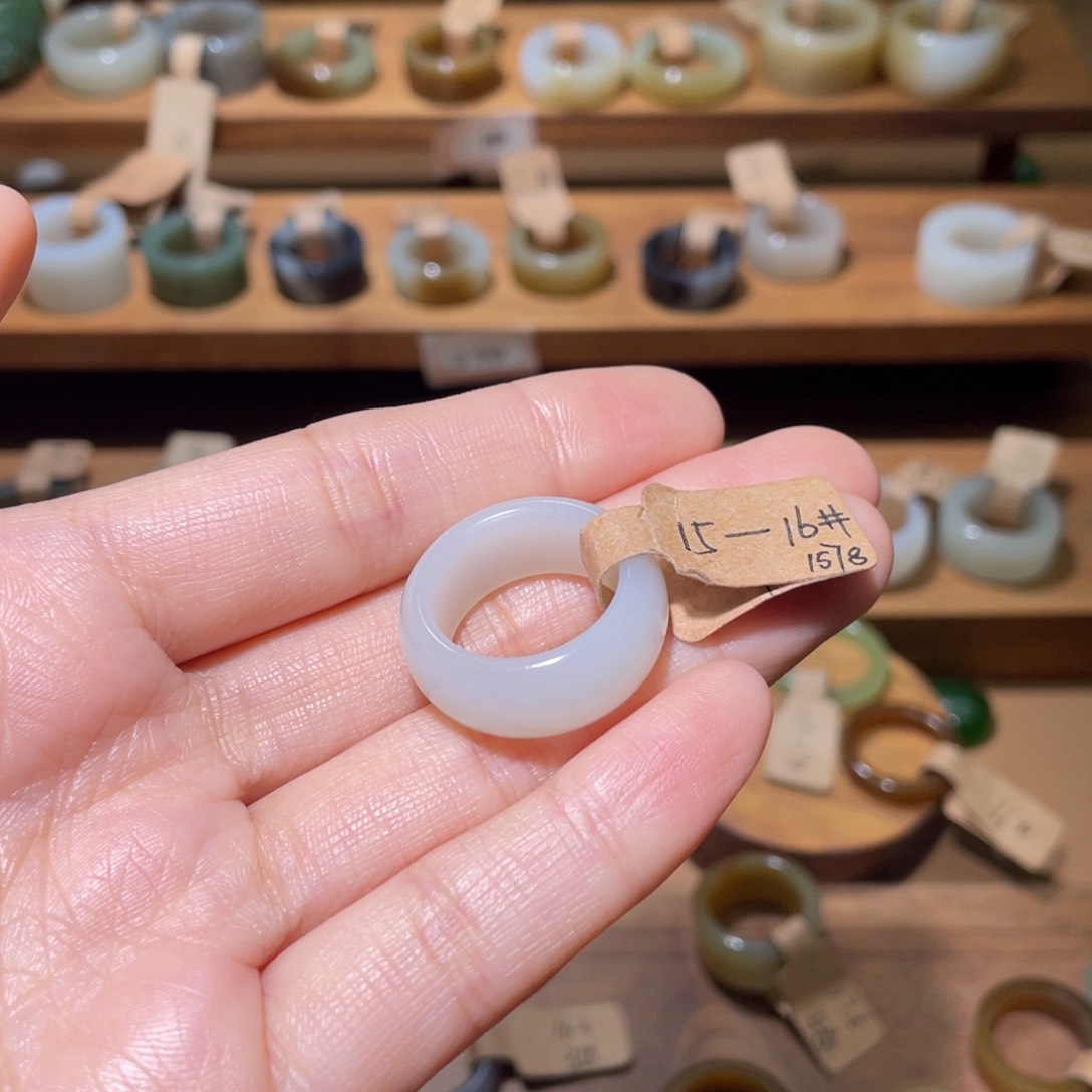 和田玉戒指未镶嵌我**佛17.3