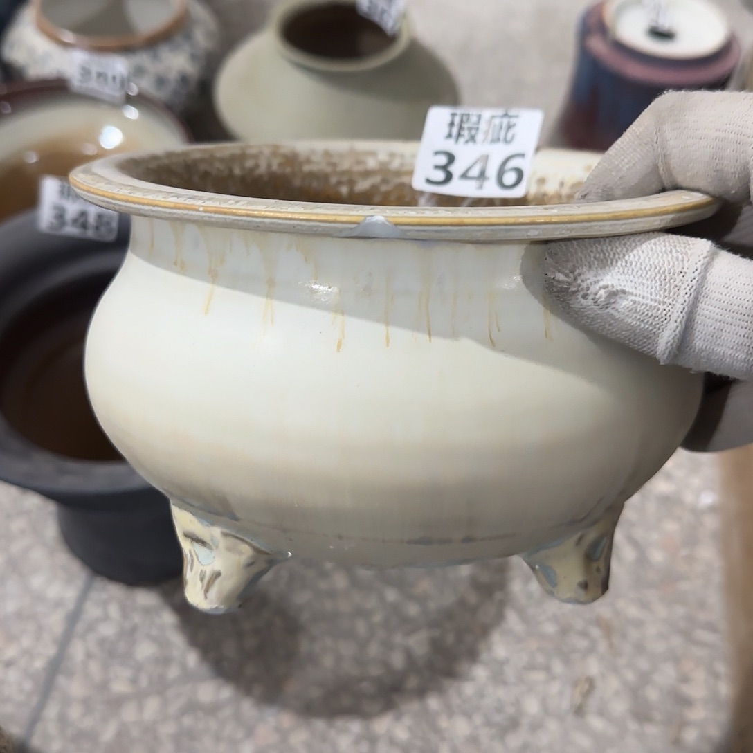 瓷片景德镇手工花盆次品