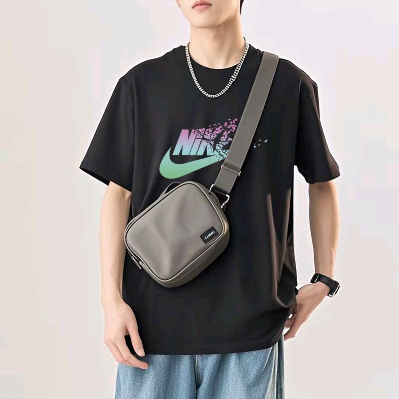 014联名款潮牌T恤男女同款时尚百搭圆领印花t恤短袖飘散勾