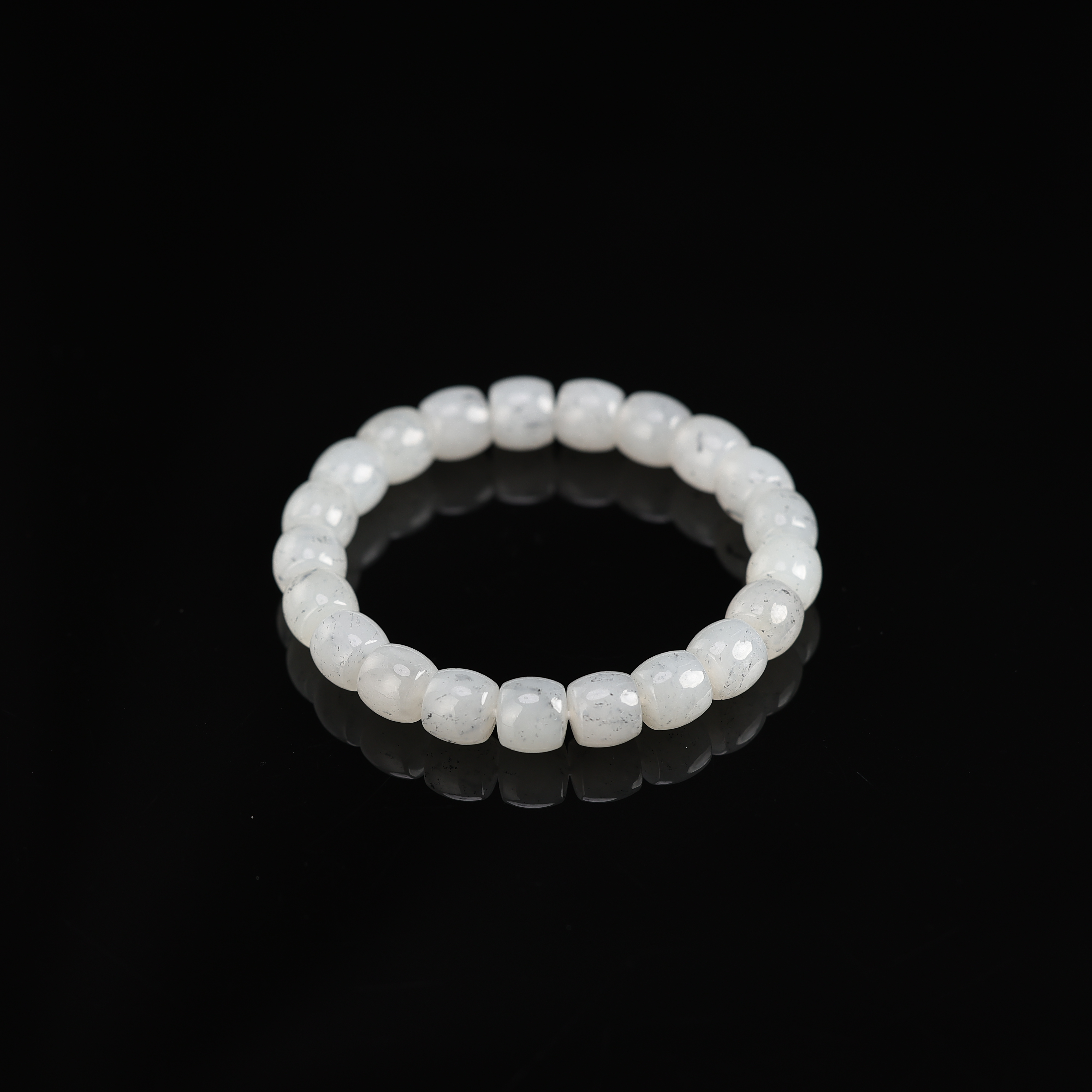 本真 | 西施 | 严选精品和田玉高色青花点墨黑山料大直切手串