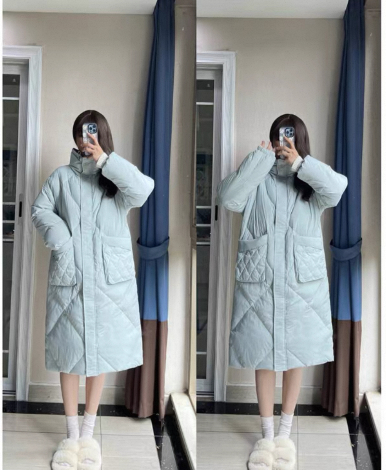 8742冬季长款宽松时尚韩系新款羽绒服AK