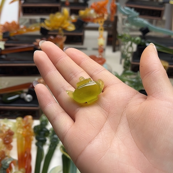 蛇纹石玉岫玉发簪未镶嵌温****m