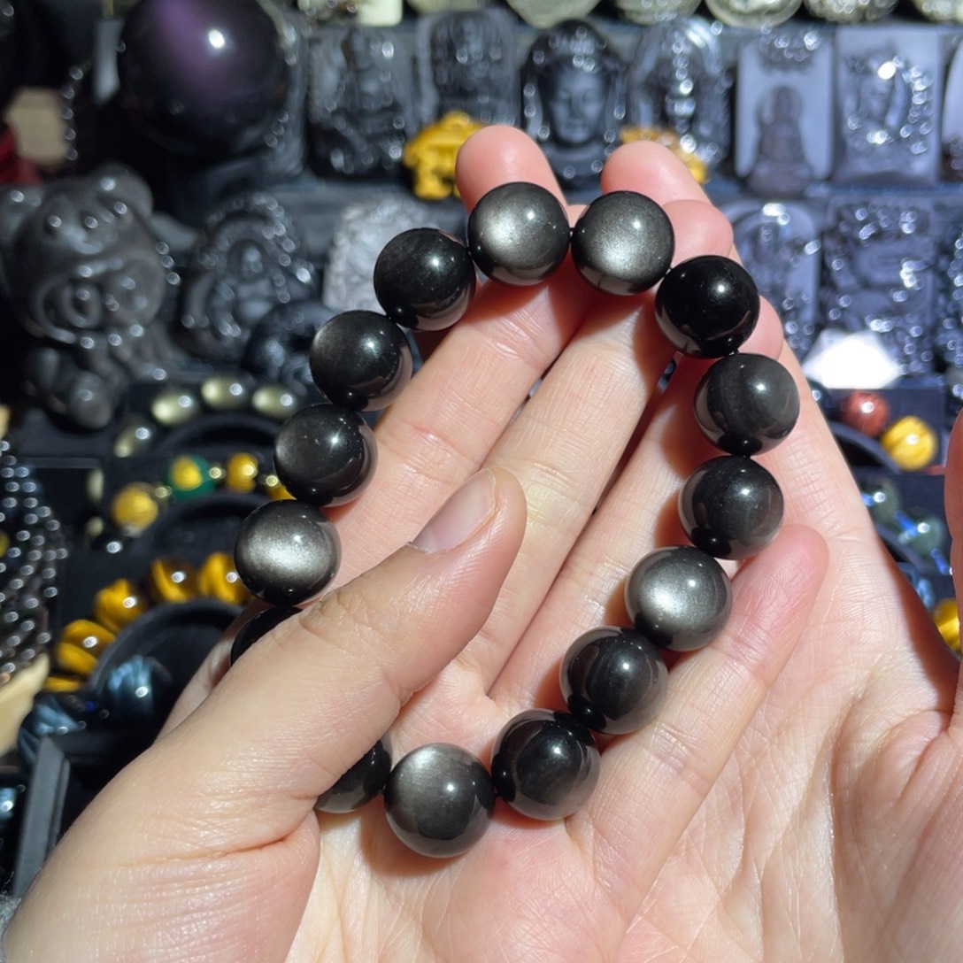y***y黑曜岩未镶嵌手串