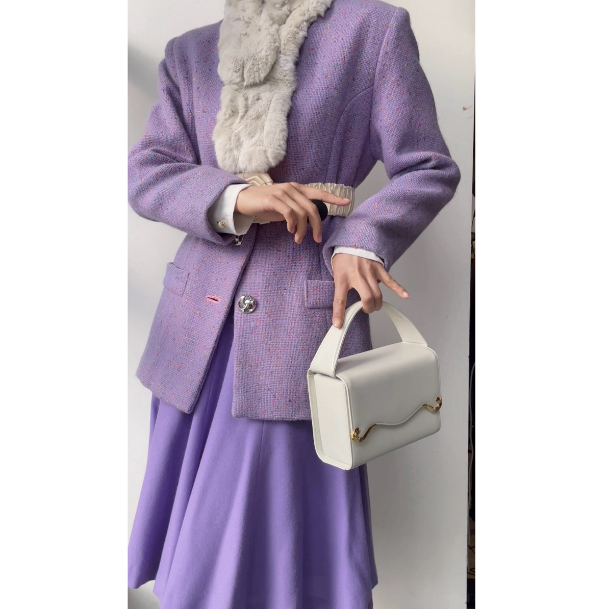 古着vintage|香芋紫色韩系香风感西装外套套装