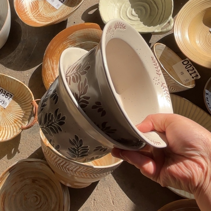 瓷浮雕冒冒碗2个装