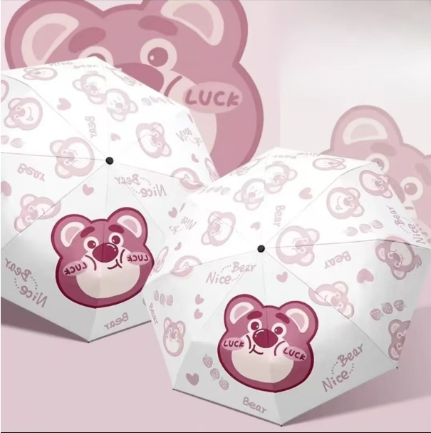 【草莓熊】雨伞女小清新风花朵折叠学生手动防晒抗遮太阳晴雨MXJ