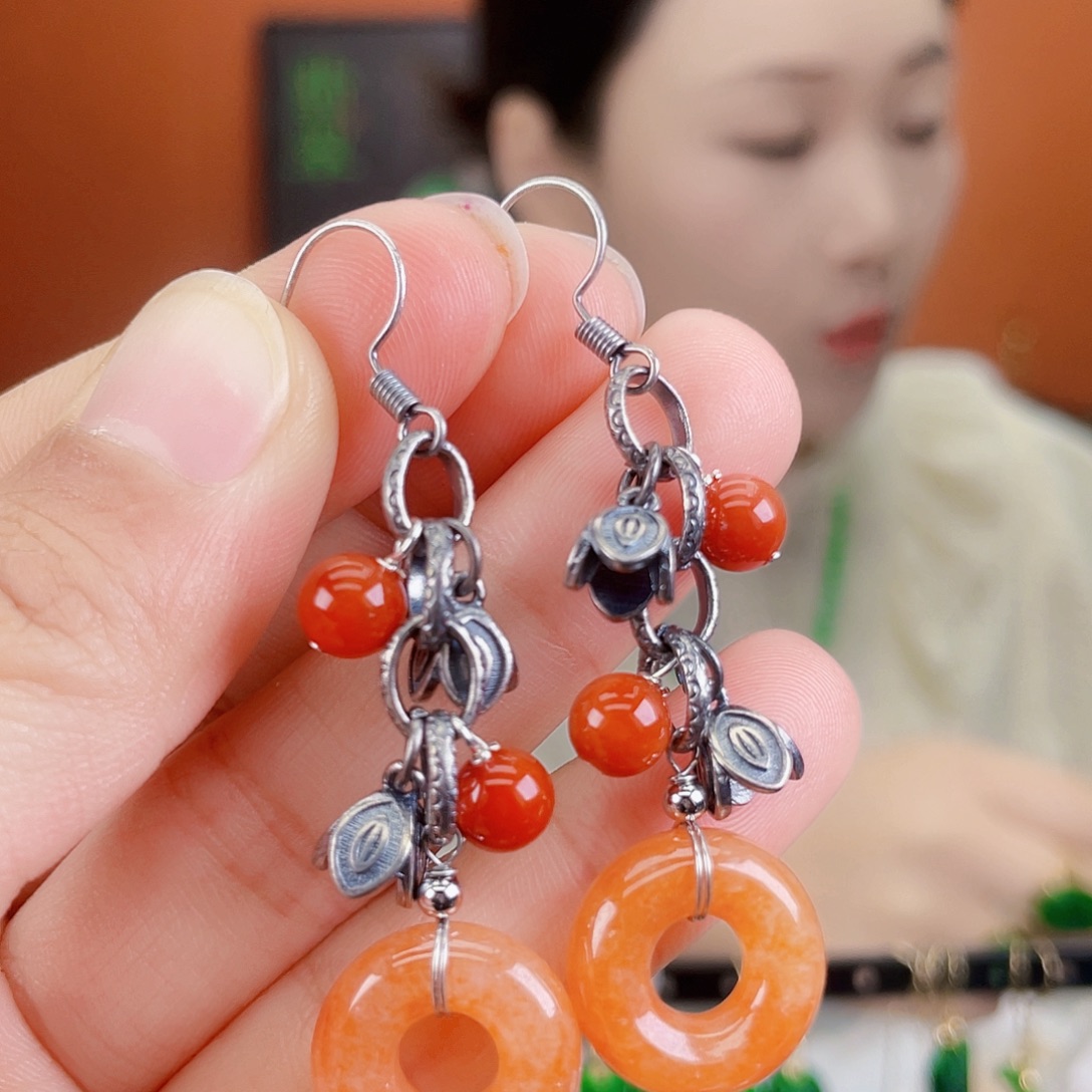 翡翠未镶嵌耳饰饰品