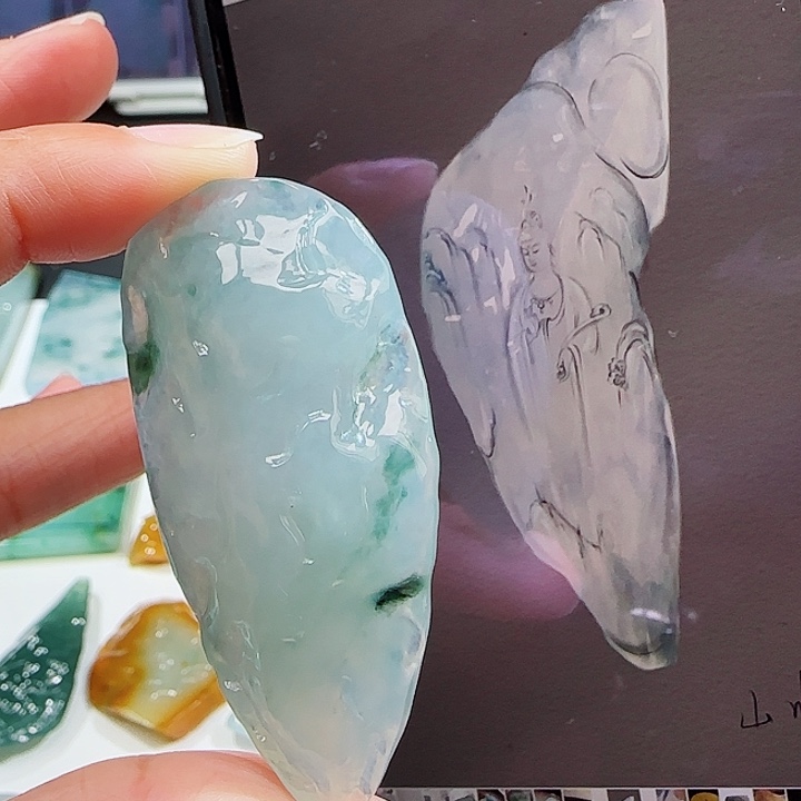 定制翡翠未镶嵌翡翠挂件