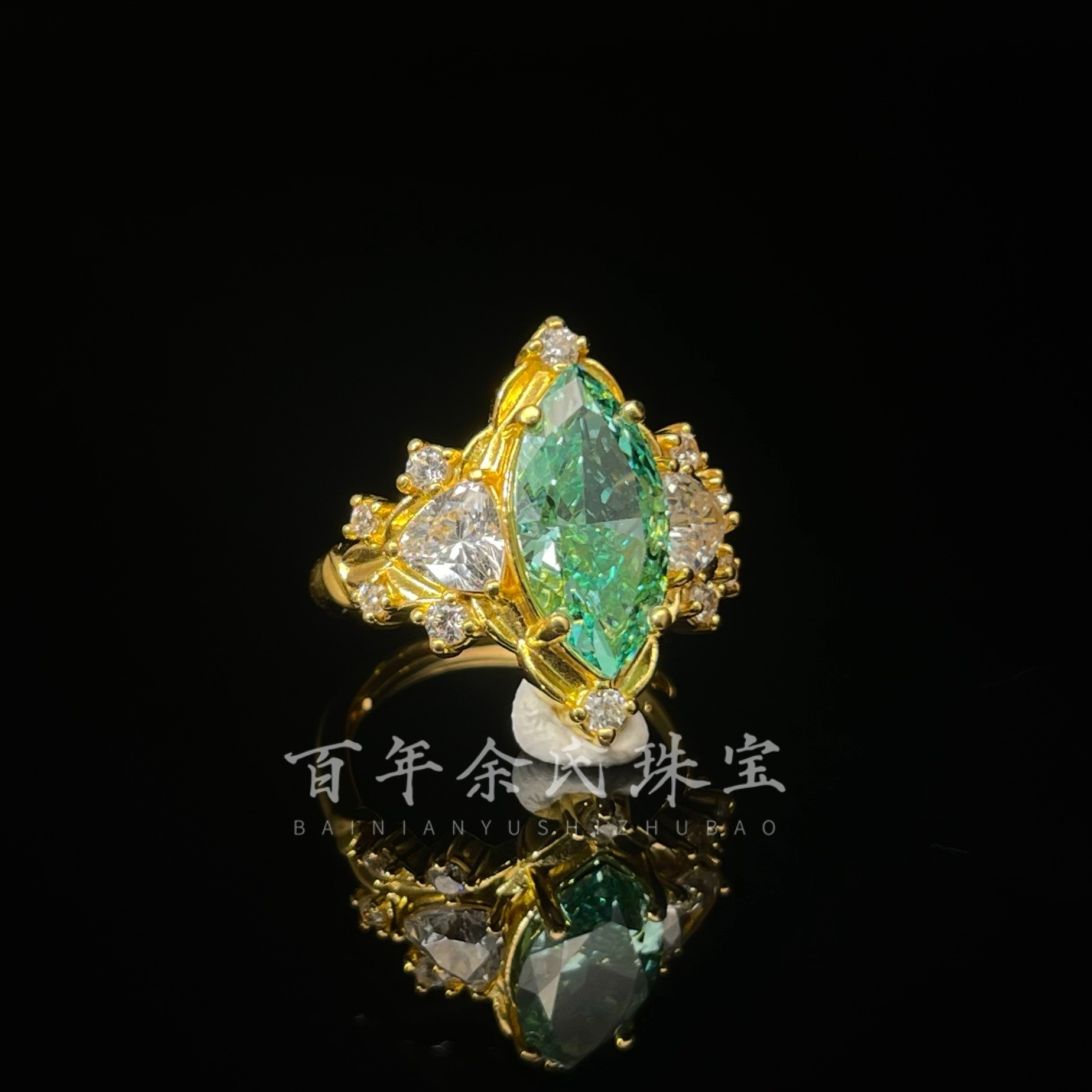 爱神之眼-足金999黄金镶嵌豪华戒指2.97克净金重活口