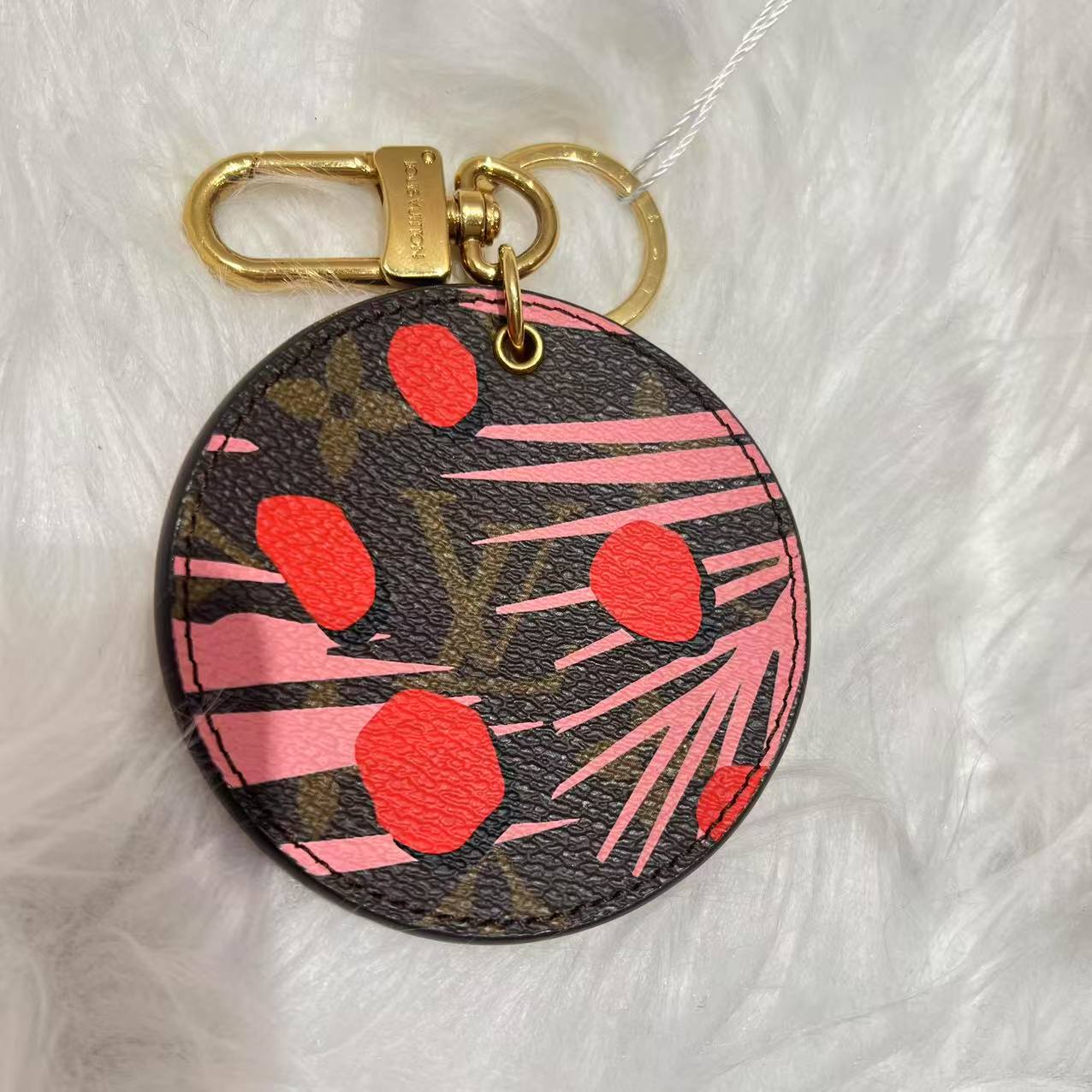 95新 LouisVuitton/路易威登 蔚蓝/老花限定圆饼 钥匙扣