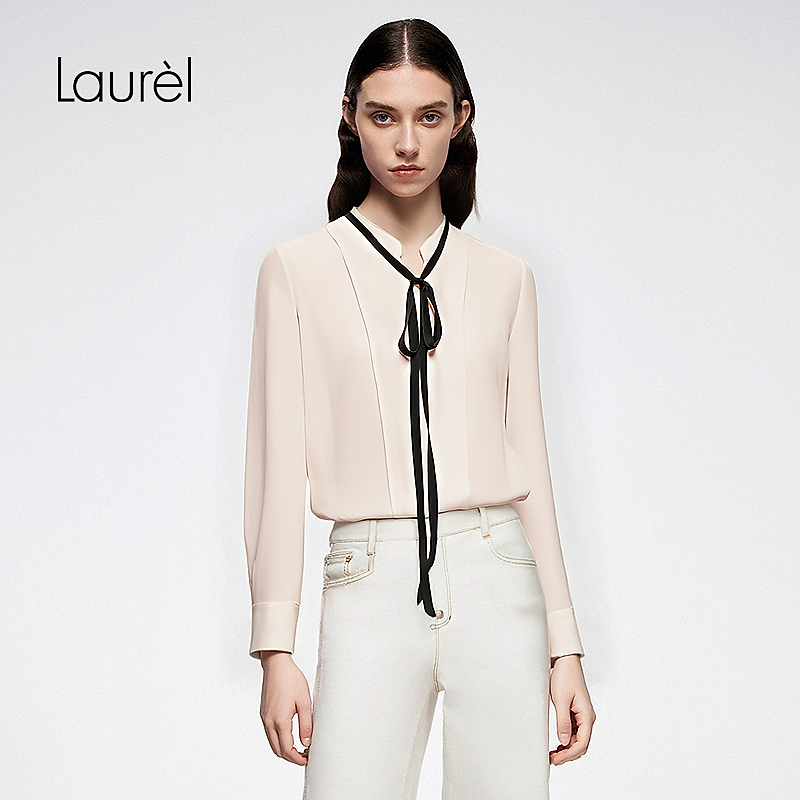 Laurel劳芮25秋新款优雅飘带领衬衫LWD366C20300