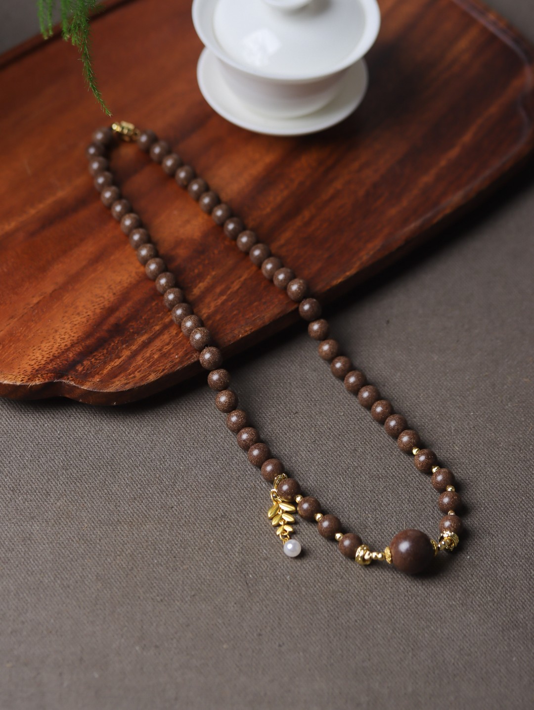 御紫坊【鹅梨帐中香】国风新中式项链 天然古法合香珠冷凝香