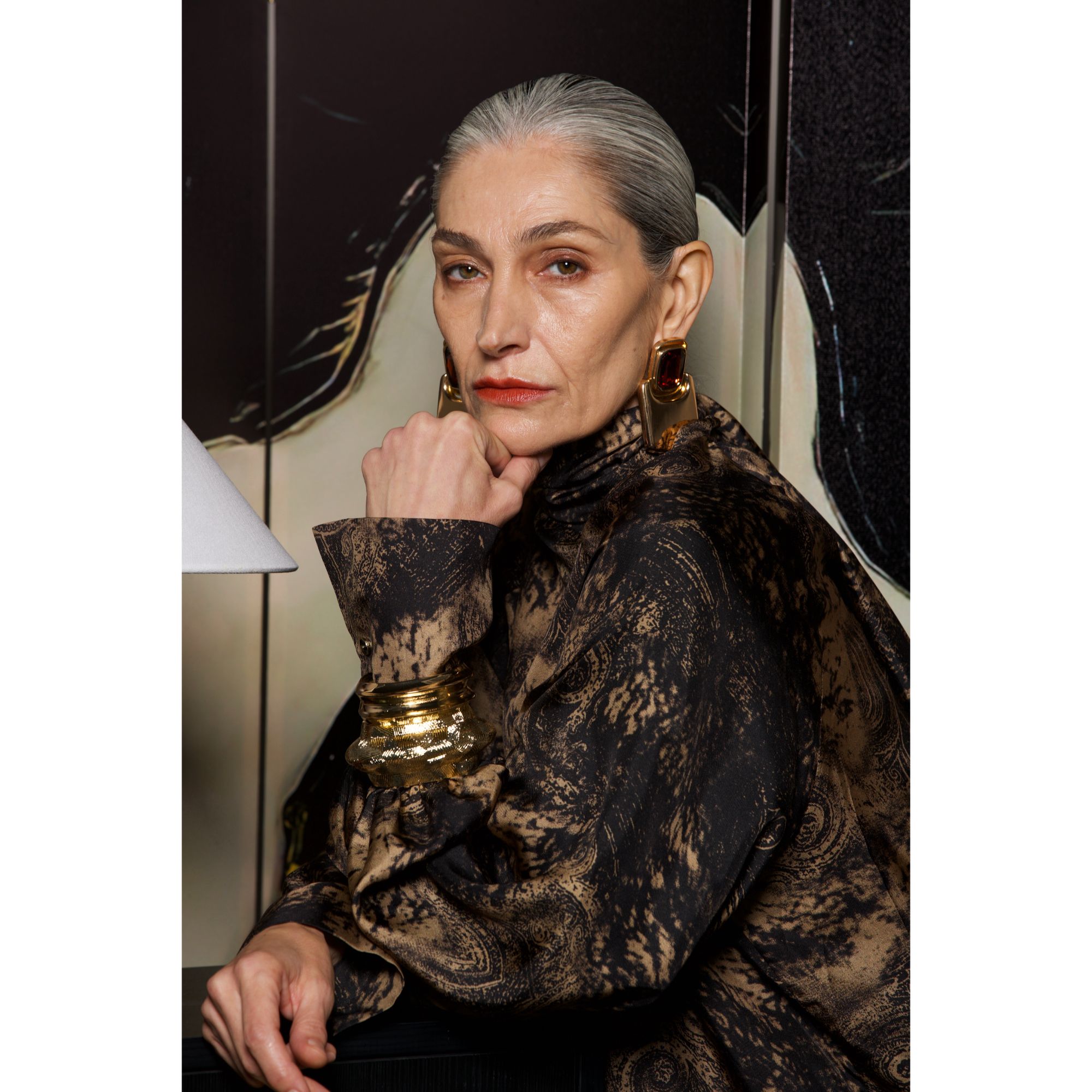 芈莱尤优——新款【烁玉流金】高领飘带长袖连衣裙L24-5276-2