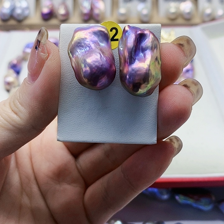 银S925镶嵌耳饰淡水珍珠幽**唇