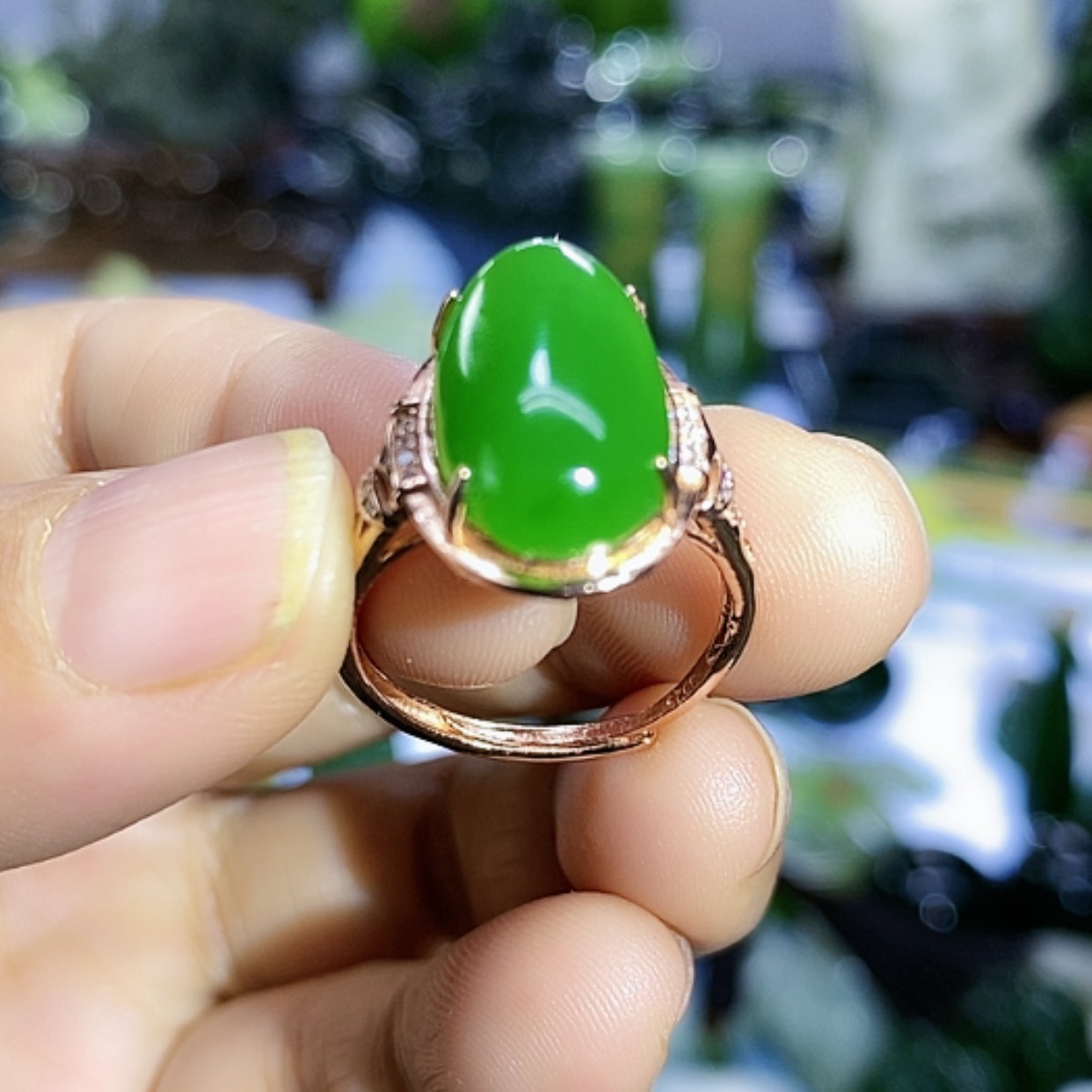 【闪购商品】和田玉（碧玉）挂件银S925镀金镶嵌