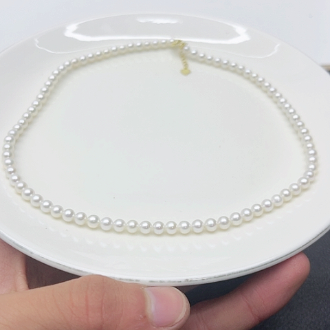 淡水珍珠珍珠项链银S925镶嵌21