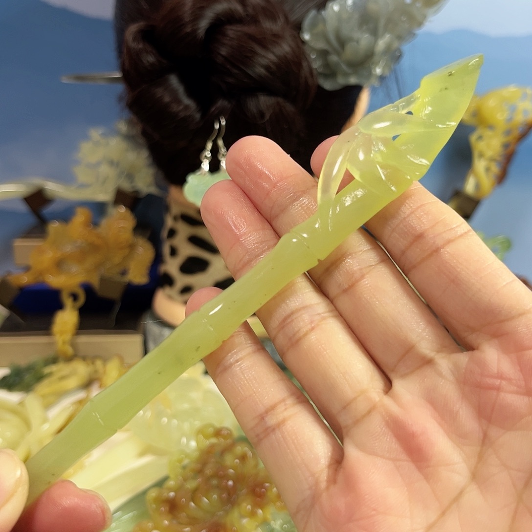 蛇纹石玉合金发饰
