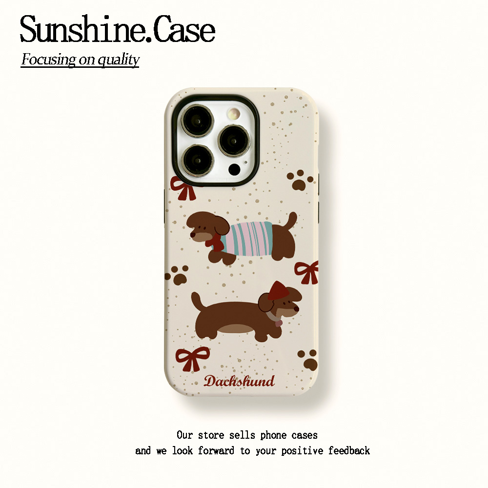 菲林二合一适用苹果华为vivo小米oppo手机壳可爱腊肠16PRO/15