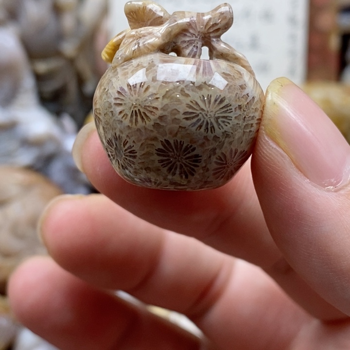 硅化珊瑚（珊瑚玉）颈饰未镶嵌