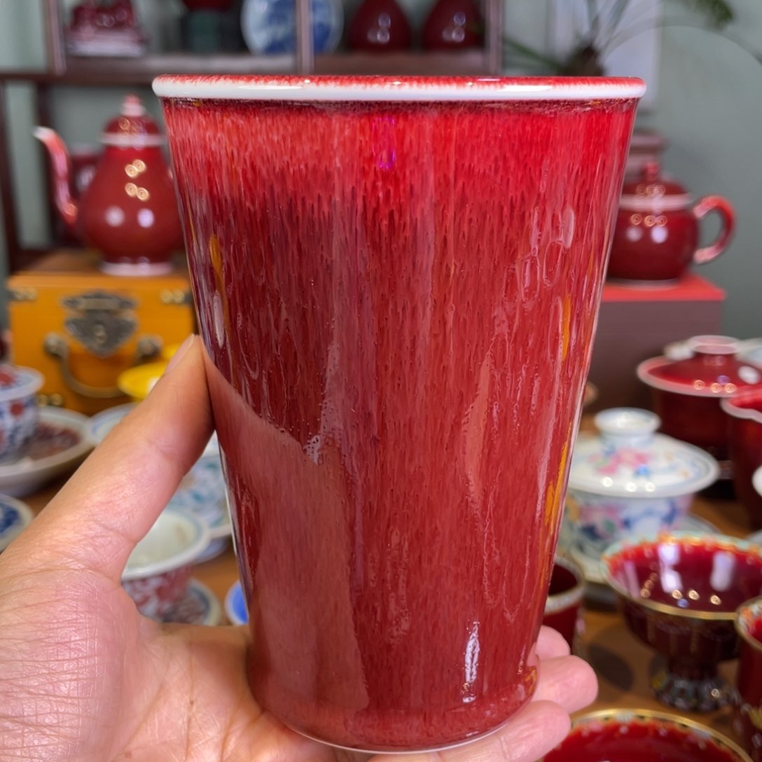 清欢雅玩原矿郎红可乐杯