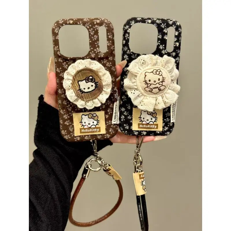 唯美ins满屏碎花蕾丝边猫咪磁吸适用ihone17promax苹果16手机壳15