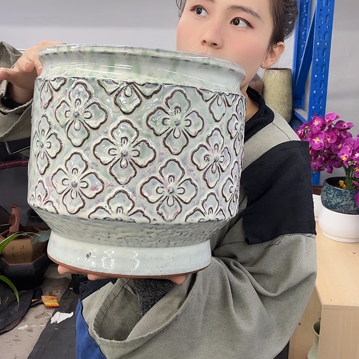 25×25 -粗陶花盆有孔-买买买