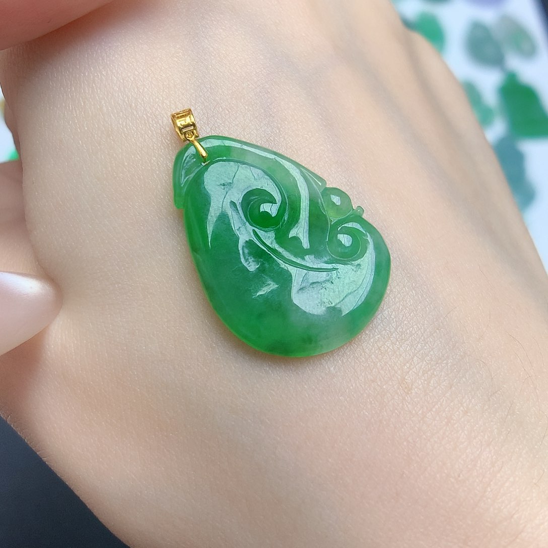 翡翠颈饰18K金镶嵌88888888888888