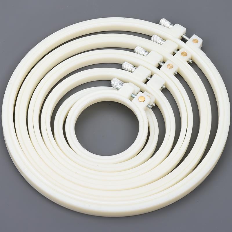 优选绣绣绷刺绣架子手工绣花绷子白色ABS固定圈圆形绣架支架工具