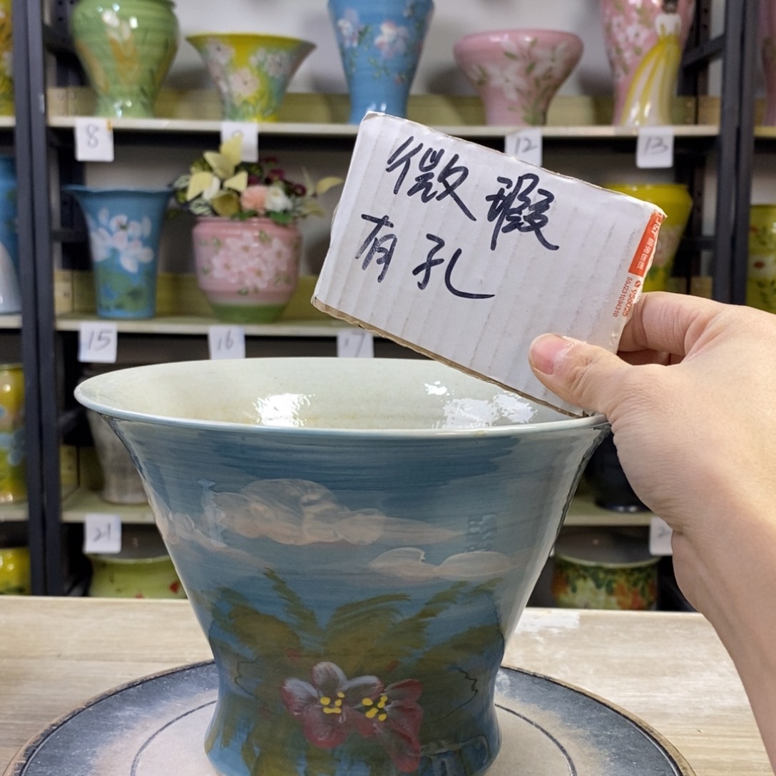 景德镇手工手绘陶瓷花盆