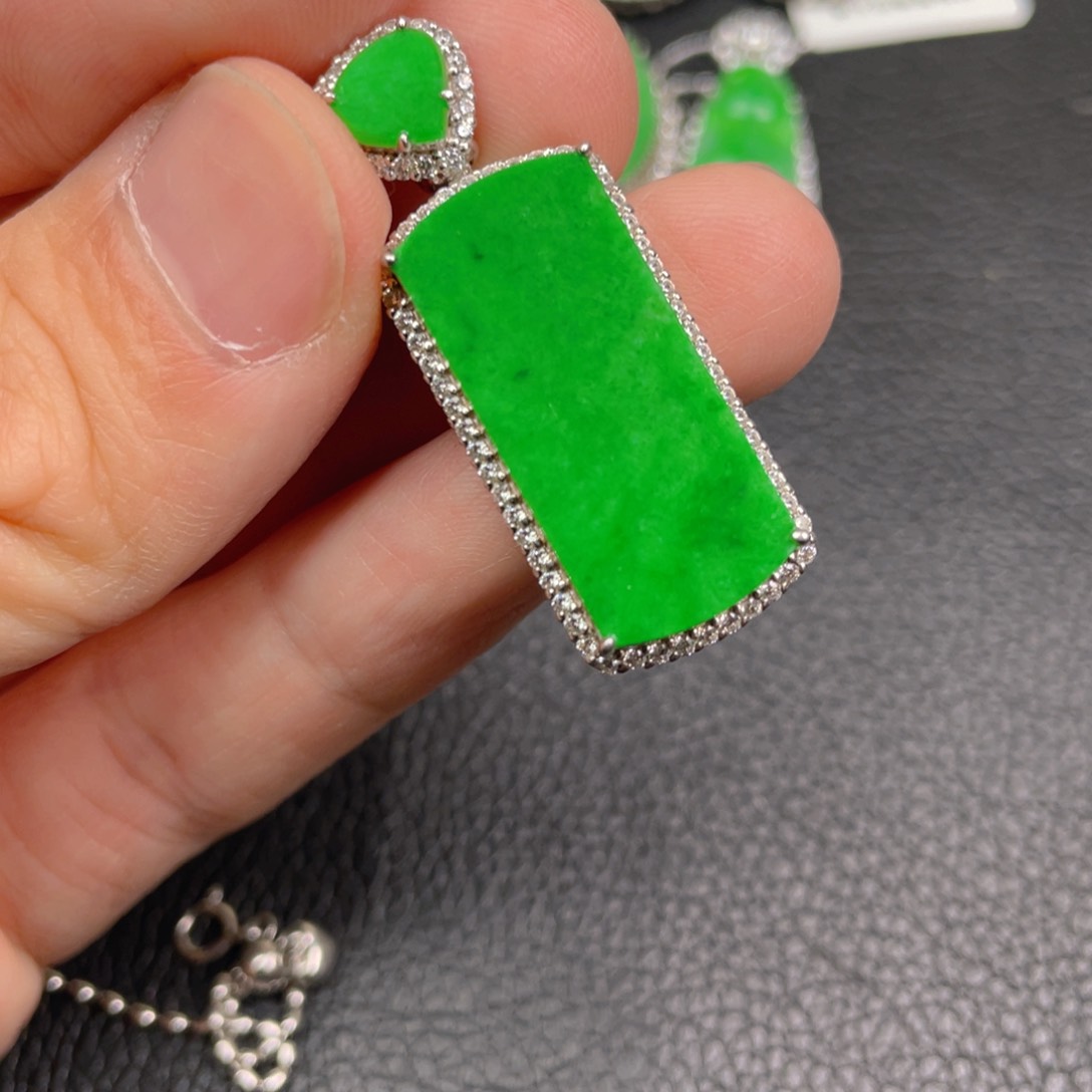 翡翠吊坠(不含链)银S925镶嵌