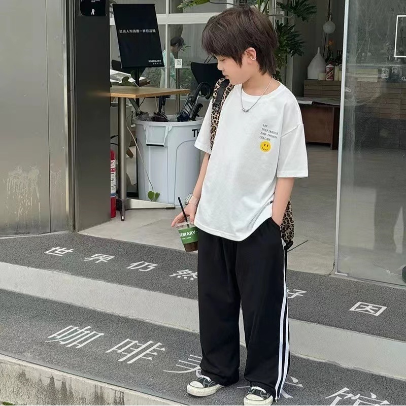 亲子2025夏季新款时尚笑脸宽松给T恤B2117