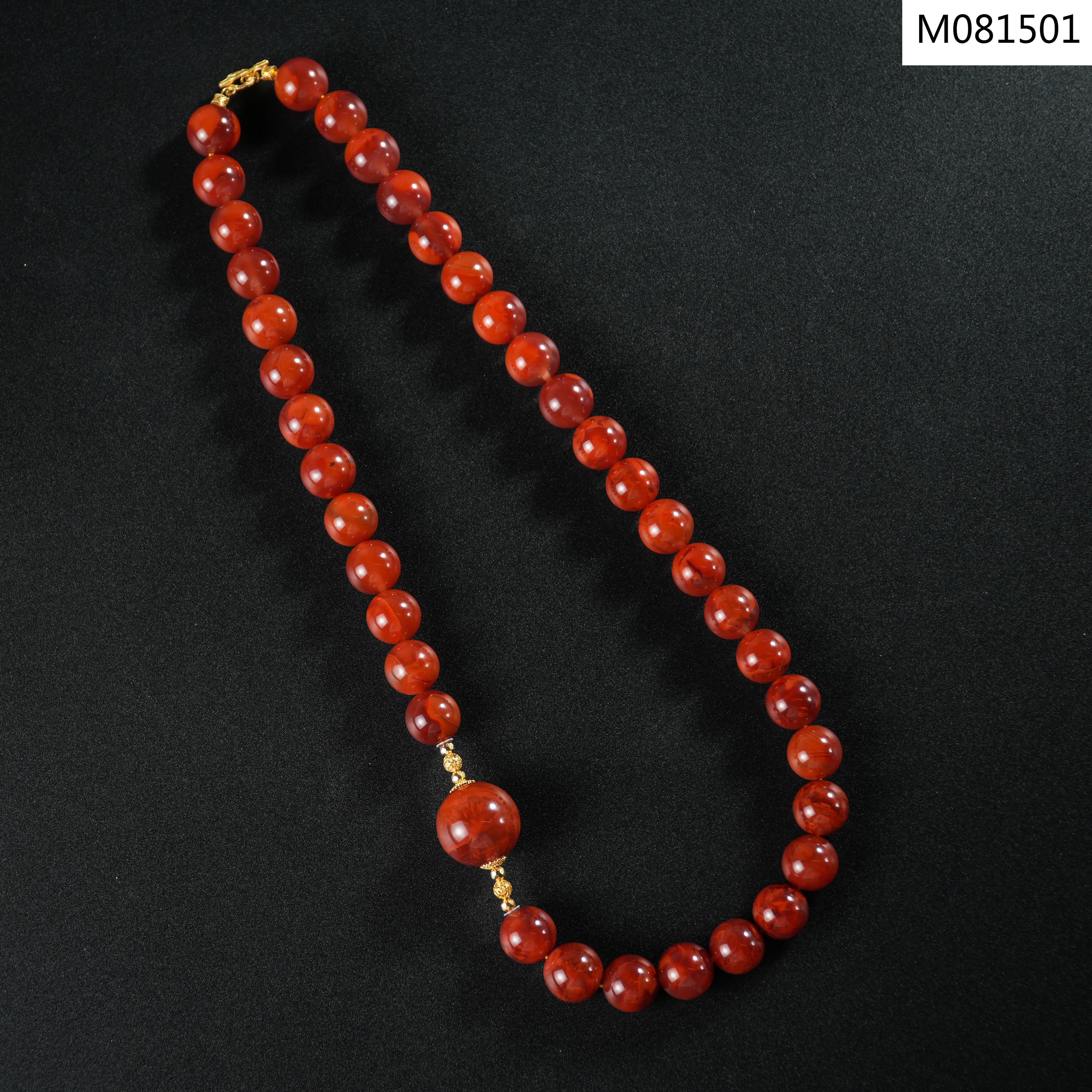 【老掌柜讲珠宝】18K南红项链妈妈链/火焰纹/11MM/ M081501