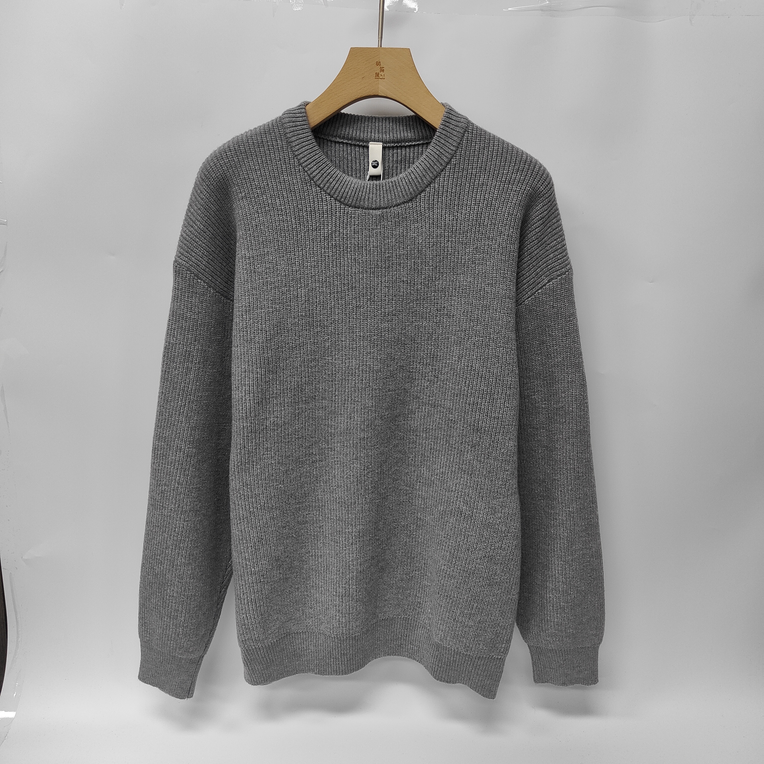 针织宽松简约款休闲秋季圆领长袖毛衣男士针织衫百搭上衣25688