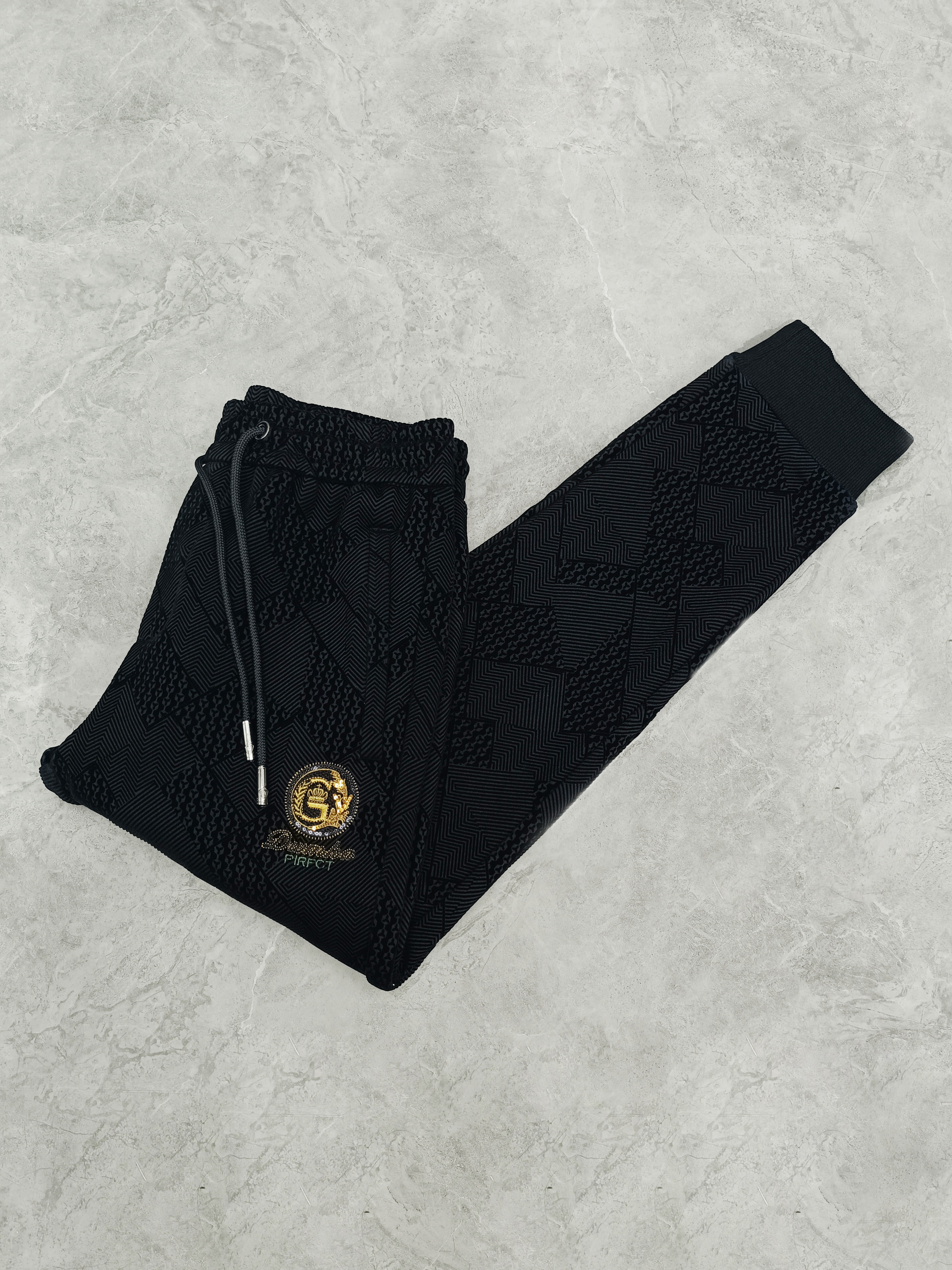 男士休闲裤冬季植绒刺绣加绒加厚保暖百搭松紧束脚弹力长裤