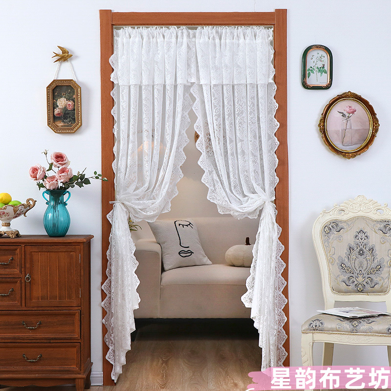 门帘隔断帘蕾丝纱帘2025新款高档防蚊隐私防窥遮挡帘法式女生卧室