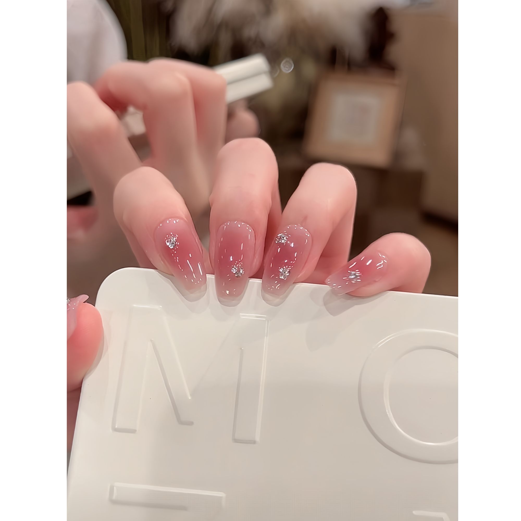 茉哉【紫菱】纯手工定制美甲拆卸穿戴甲A4677