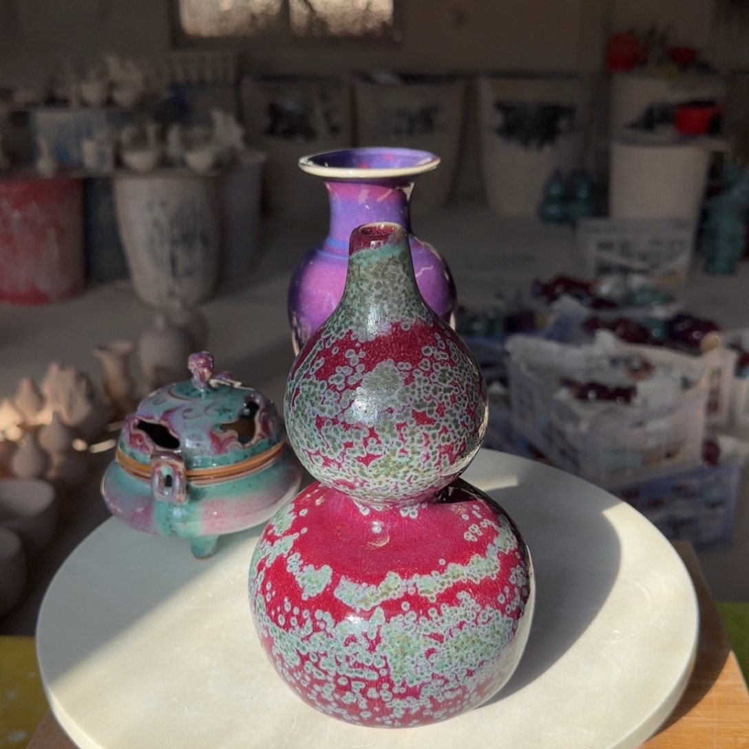 摆件陶郑家钧窑摆件微瑕