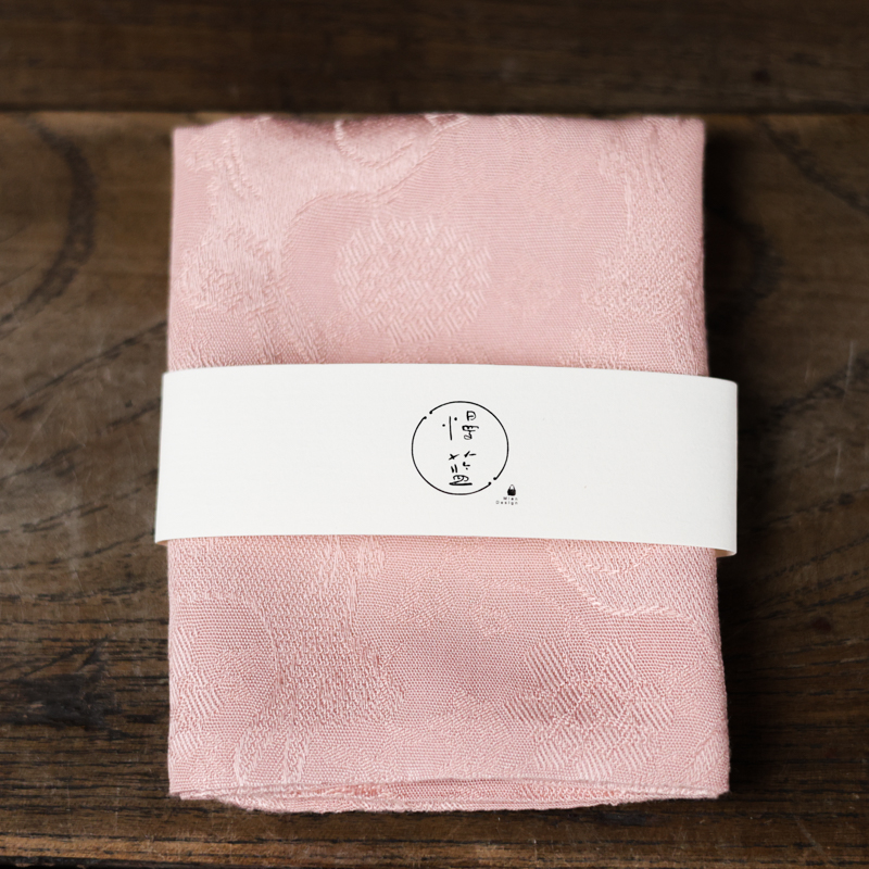 【叁山】桂兔纹粉色棉布茶巾（慢蓝S0640）
