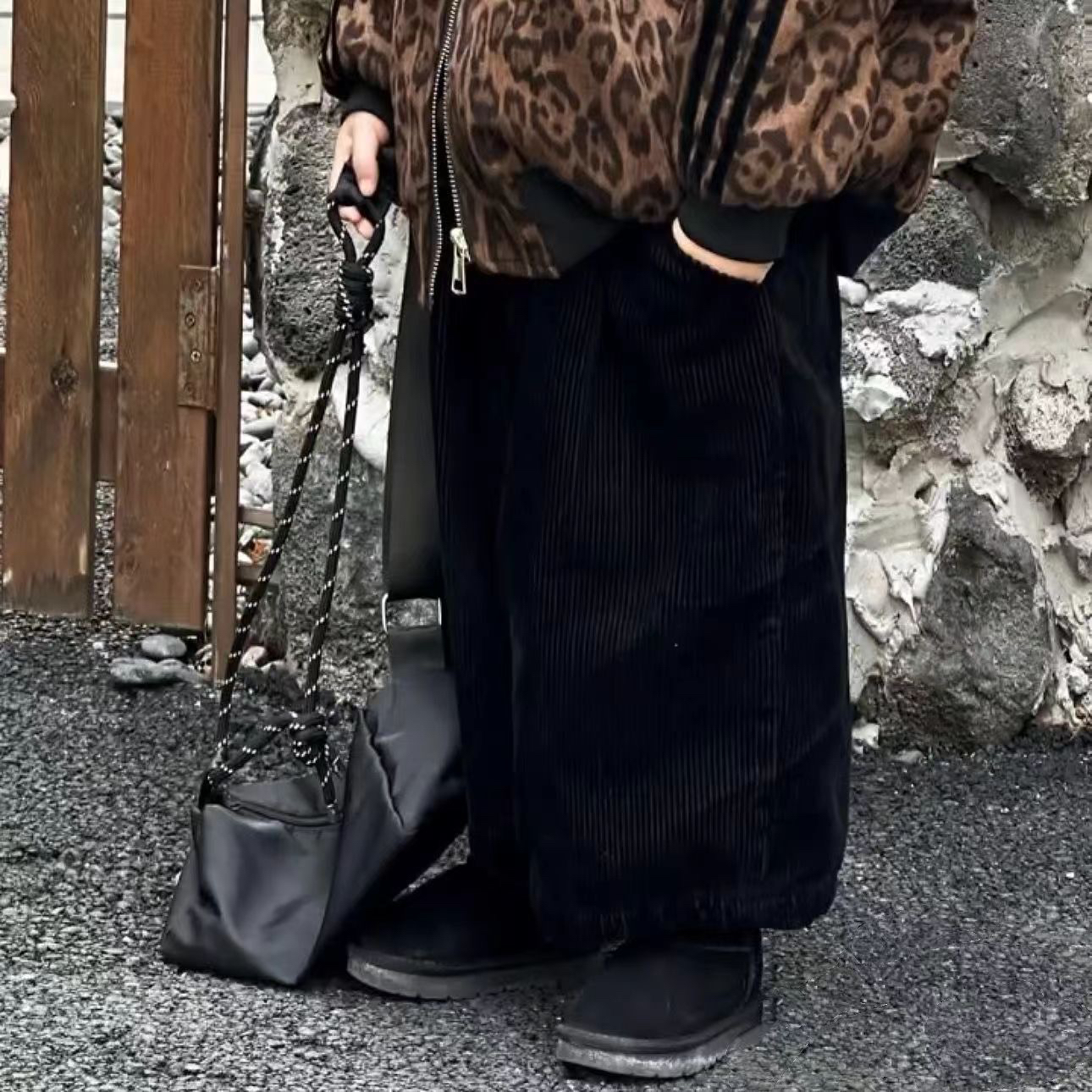 宝宝男童冬装新款宝宝秋冬加绒一体绒儿童保暖阔腿裤子FY