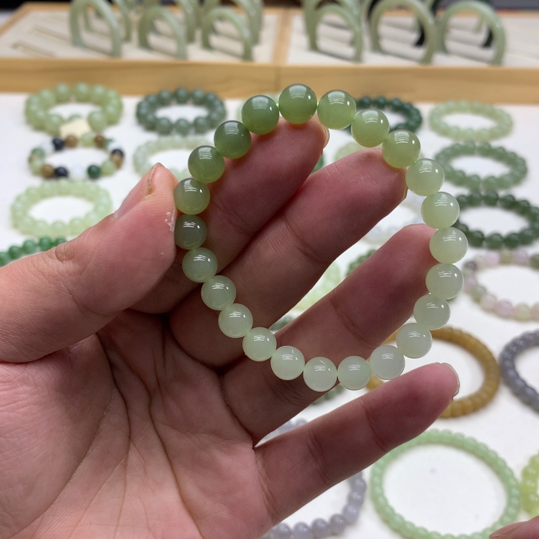 和田玉手串（渐变8）未镶嵌