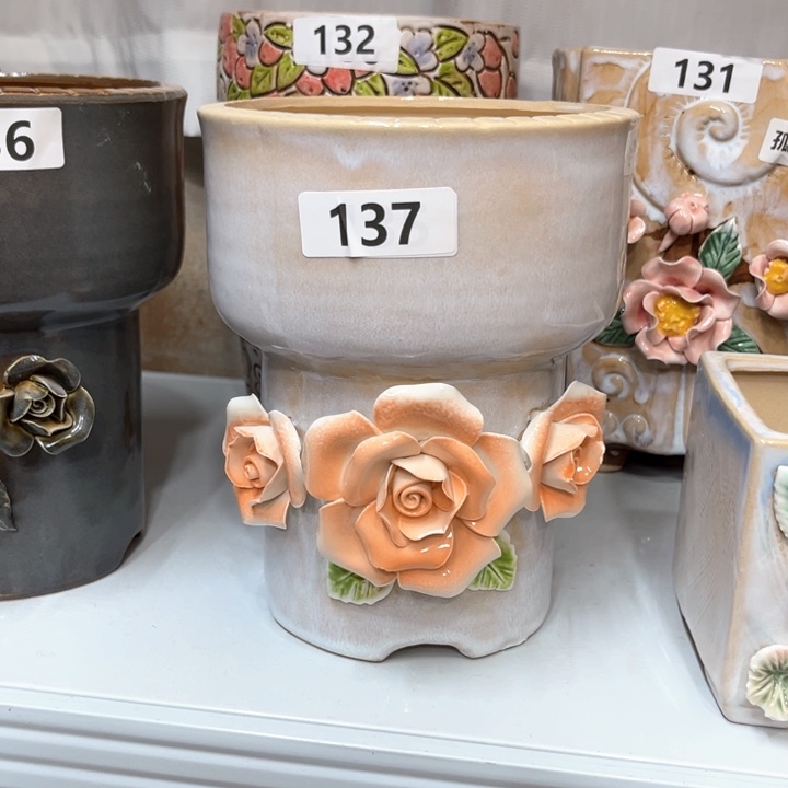 紫砂花盆粗陶材质多肉花盆