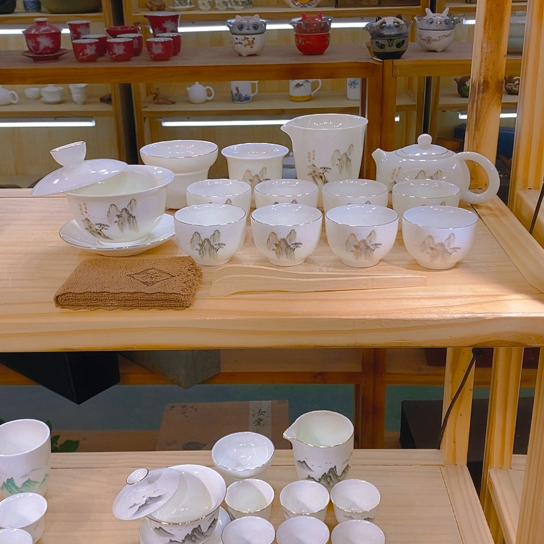 【不止】羊脂玉瓷茶具套装