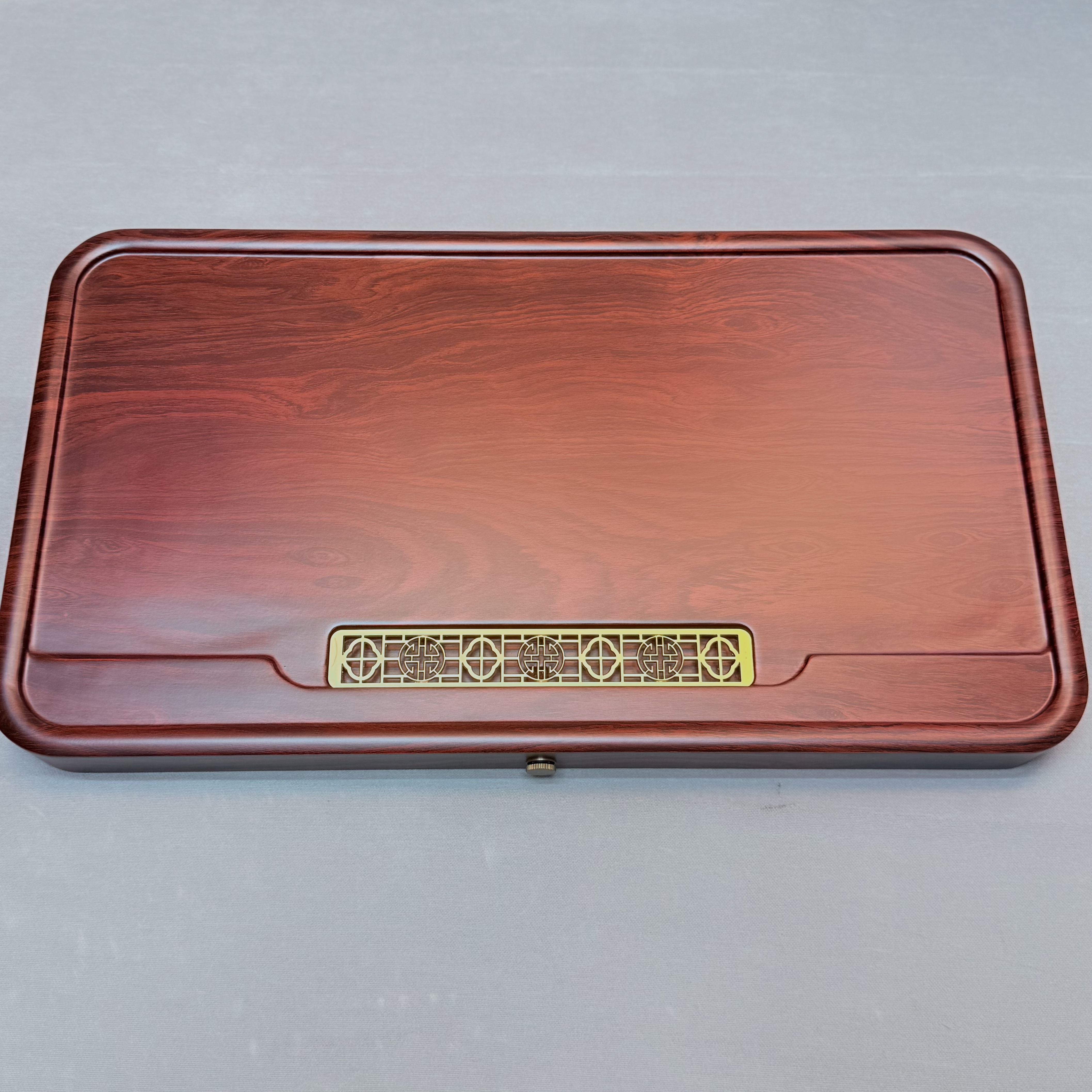 【平川】尺寸60*35*4-红色带合金条茶盘