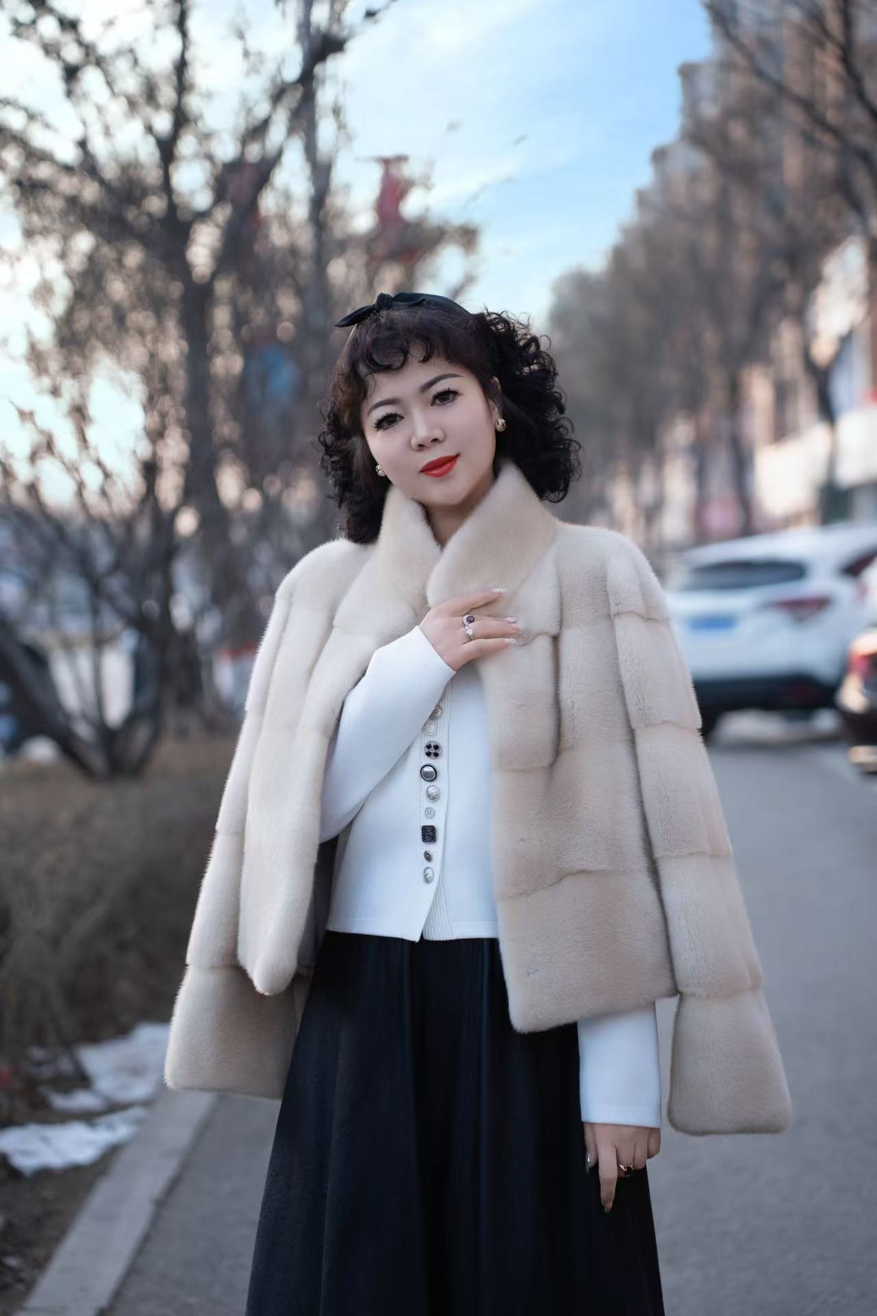 ZHIYAN'SEPOCH立领短款丹麦进口皇冠原色紫标水貂·新年 