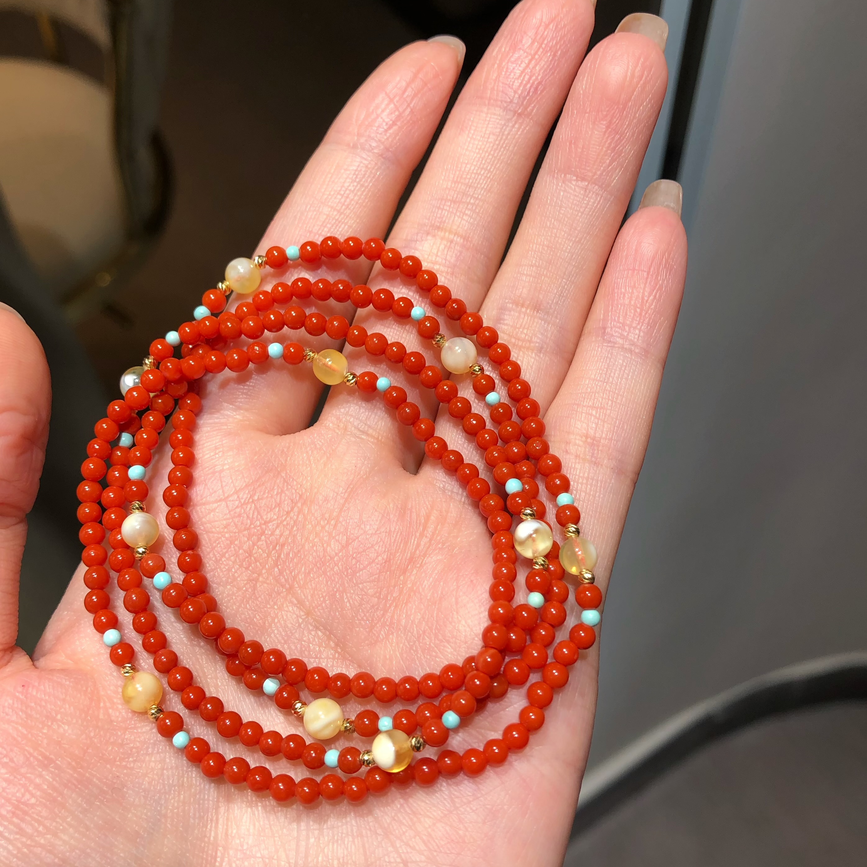 【赤焰】18K金 南红项链 259116