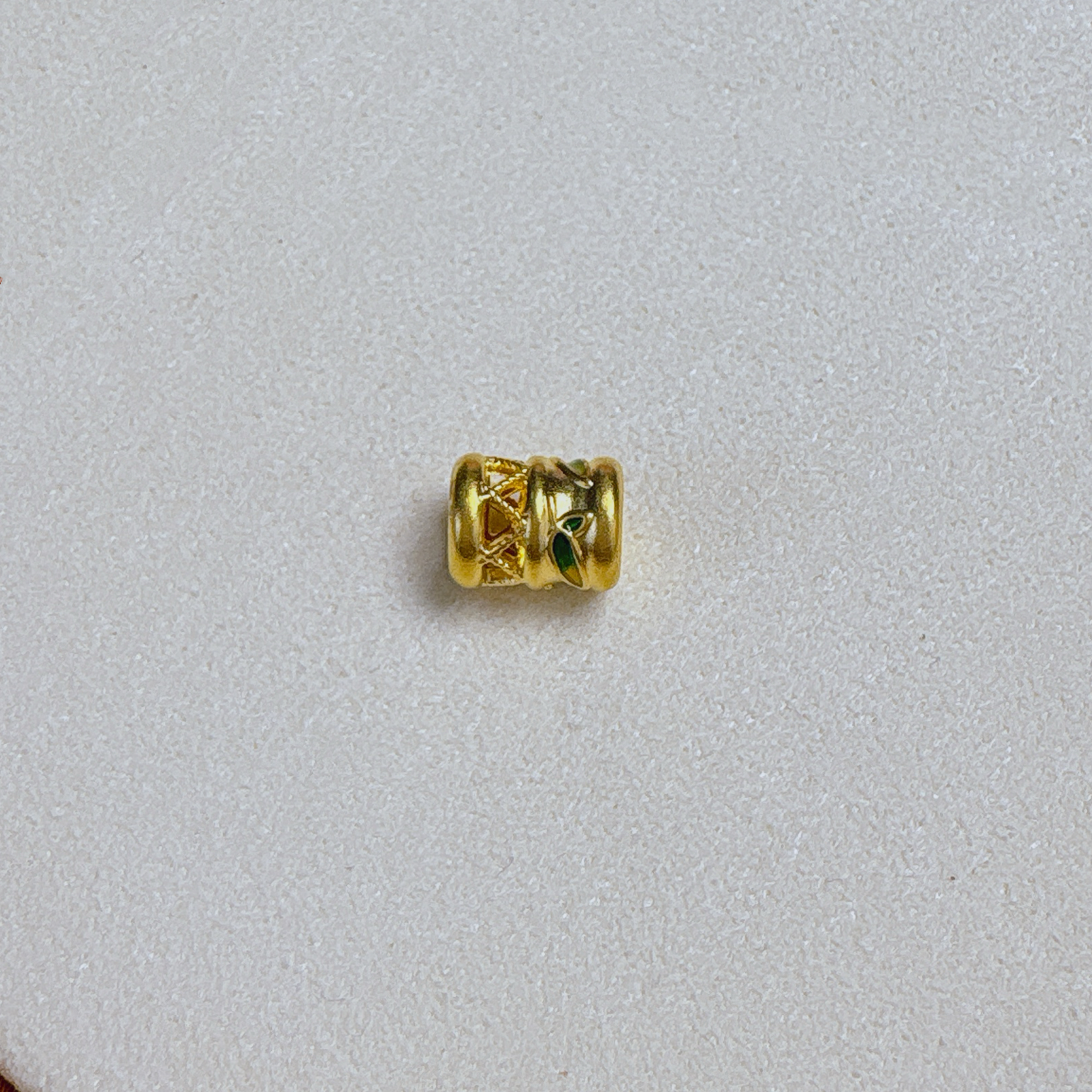 足金999珐琅镂空竹节（可配珠编绳）